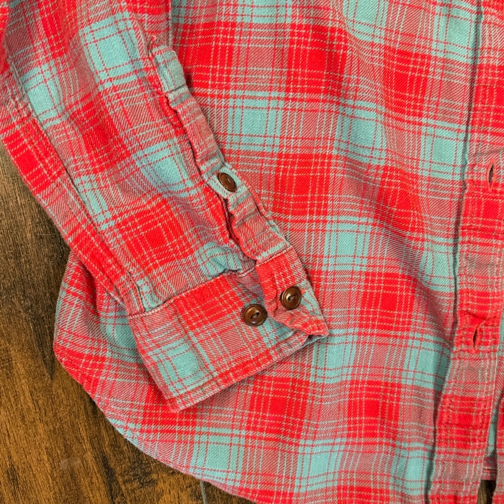 Filson Seattle Button Down Flannel Shirt red & blue Sz Large (Q1) - Picture 3 of 7